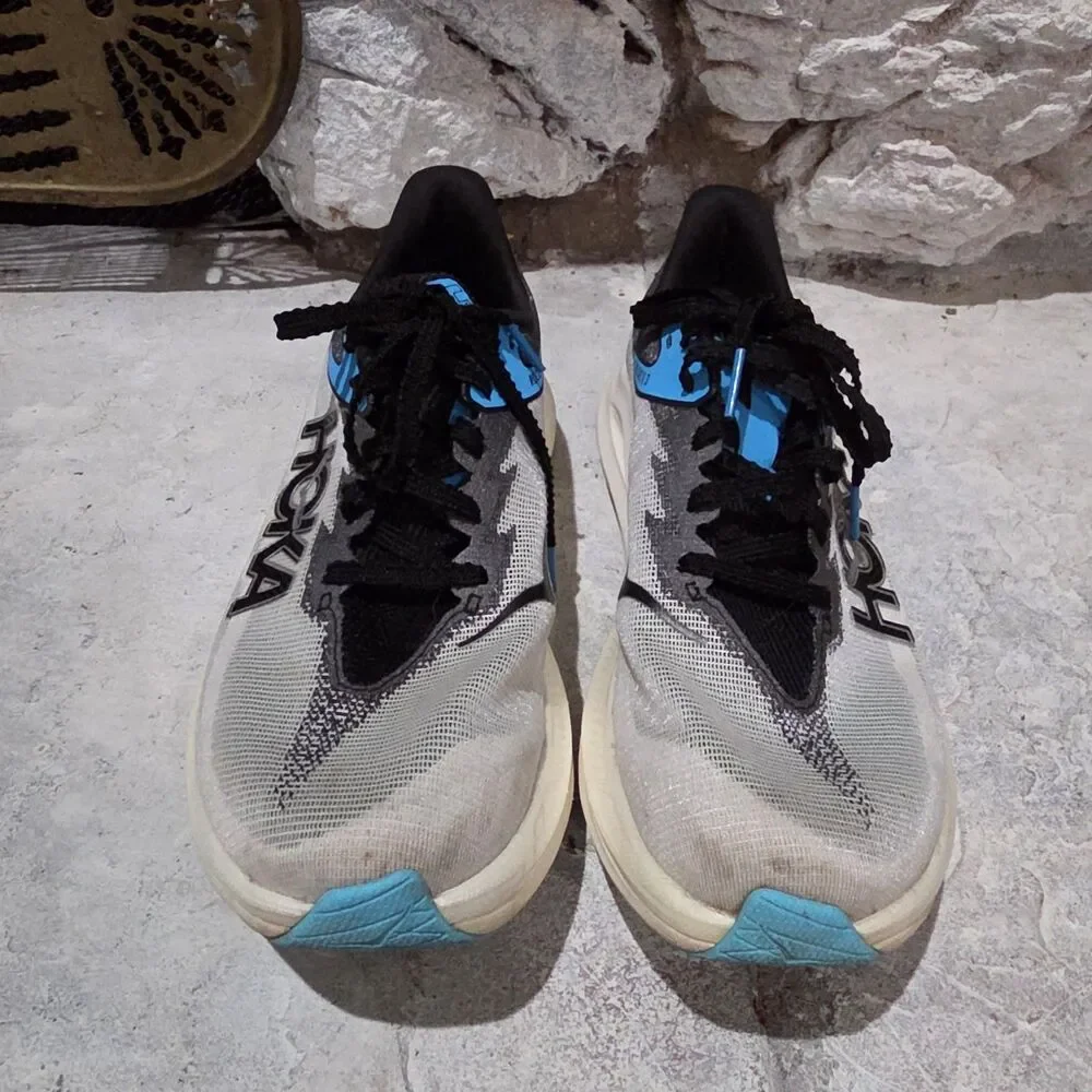 Hoka One Rocket U X3 Women's 7.5 Blue Gray Running Athletic Shoes